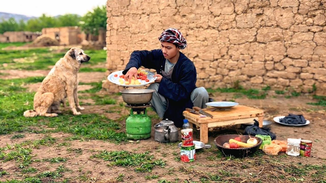 Authentic Afghan (Qabili Palaw) Cooked Outdoors | Traditional Village Recipe