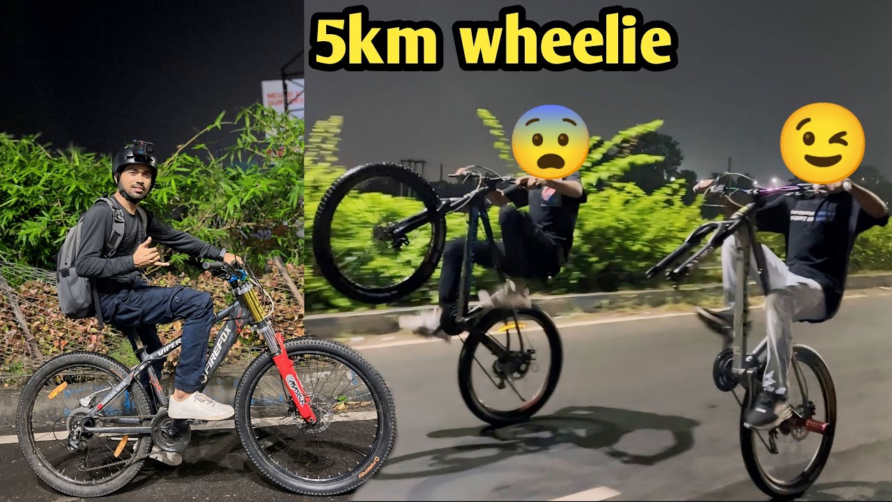 Piyush vs sujal 5km wheelie challenge 😲