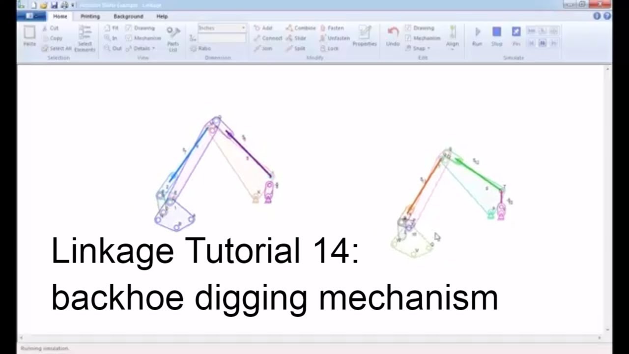 Linkage Tutorial 14| backhoe digging mechanism| mô phỏng cơ chế máy | vui ven toan