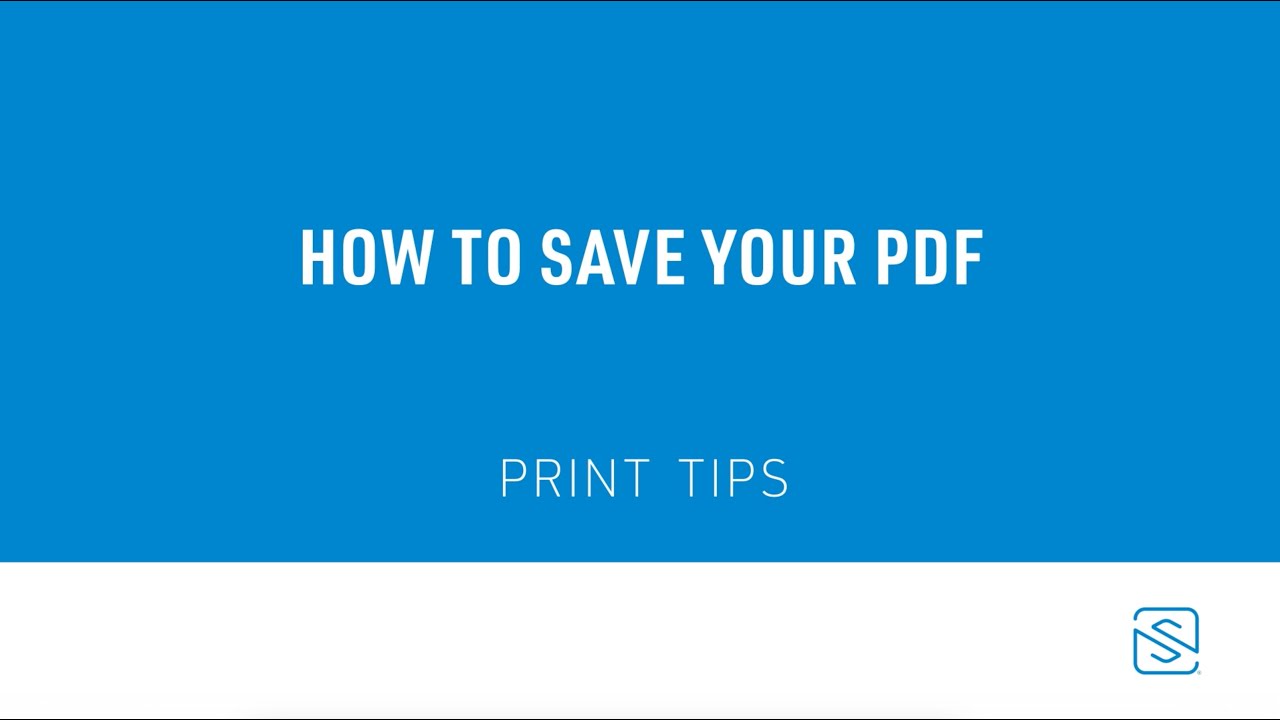 How to save your PDF for print