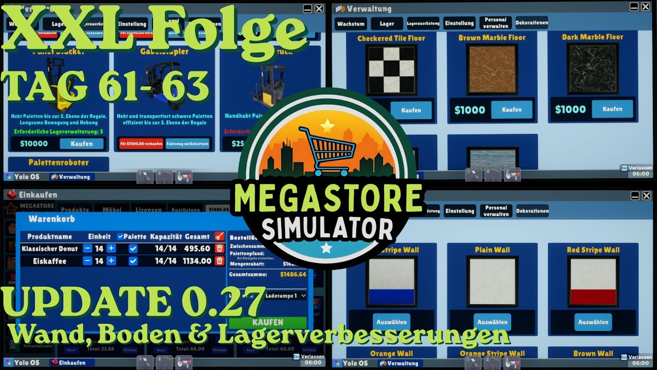 🔴 UPDATE 0.27 | Wand, Boden & Lagerverbesserungen  | Megastore Simulator - Tag 61 - ? | LIVESTREAM