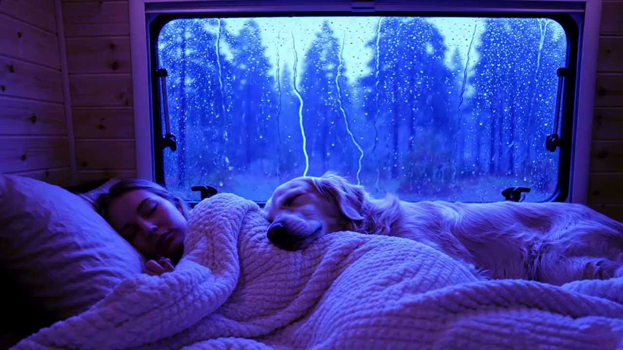 Tranquil Night Atmosphere with Rain and Thunder for Restful Sleep