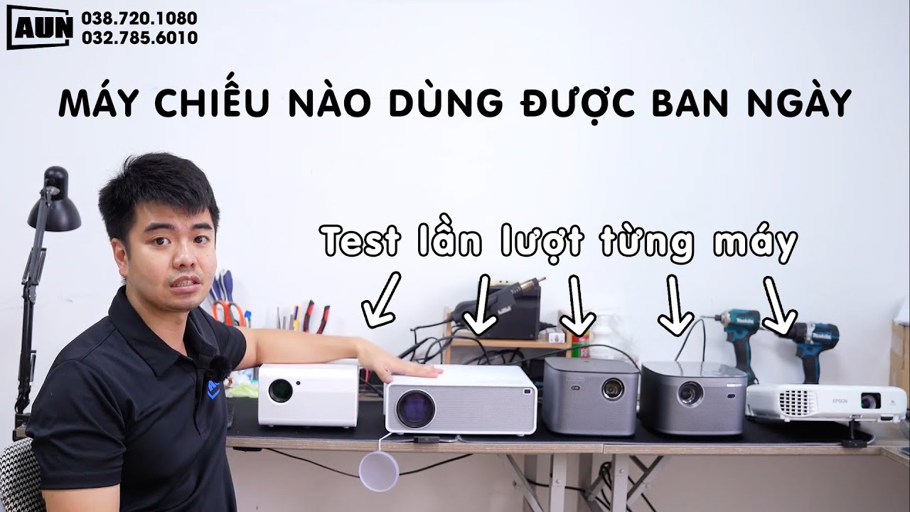 Máy chiếu dùng ban ngày, độ sáng bao nhiêu thì được, test từng mức độ sáng thực tế ở phòng sáng