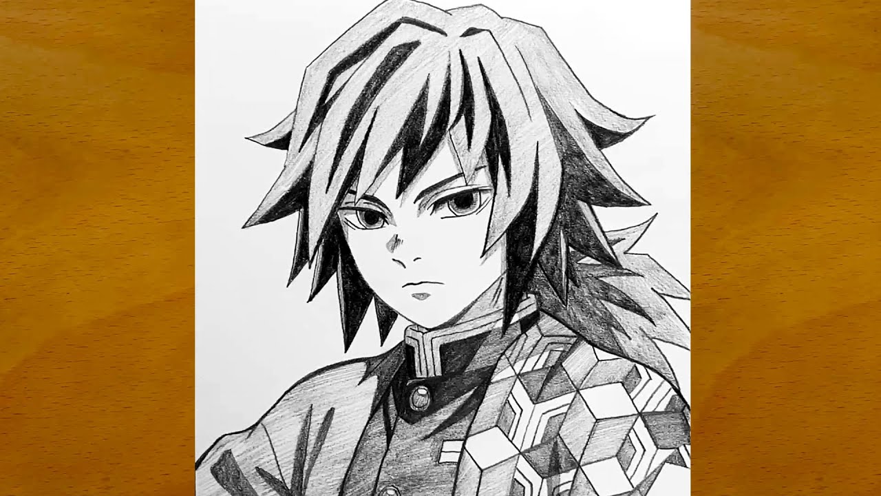 Drawing Giyu Tomioka from Demon Slayer | Pencil Sketching ASMR | Anime Boy Drawing