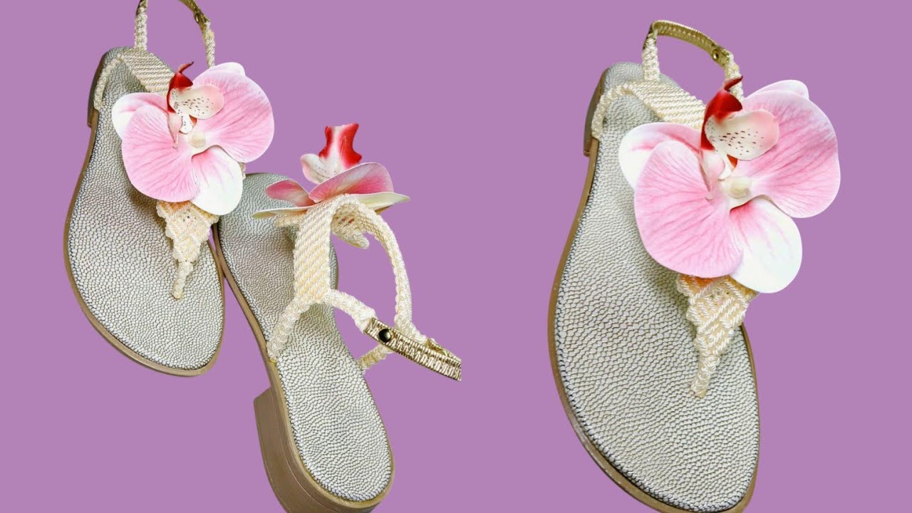 Sandalias en #macrame para decorar
