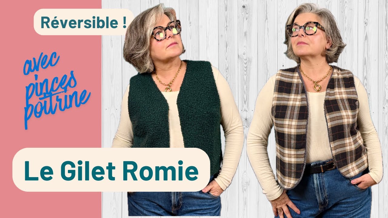 Gilet de berger avec pinces poitrine 🧵 | Montage pas à pas
