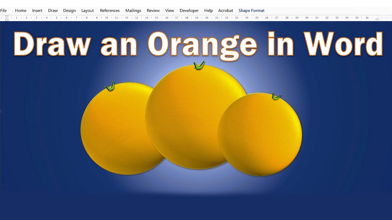 Draw an orange in Word? Yes!! #msoffice #art #msword #draweasy #easyart