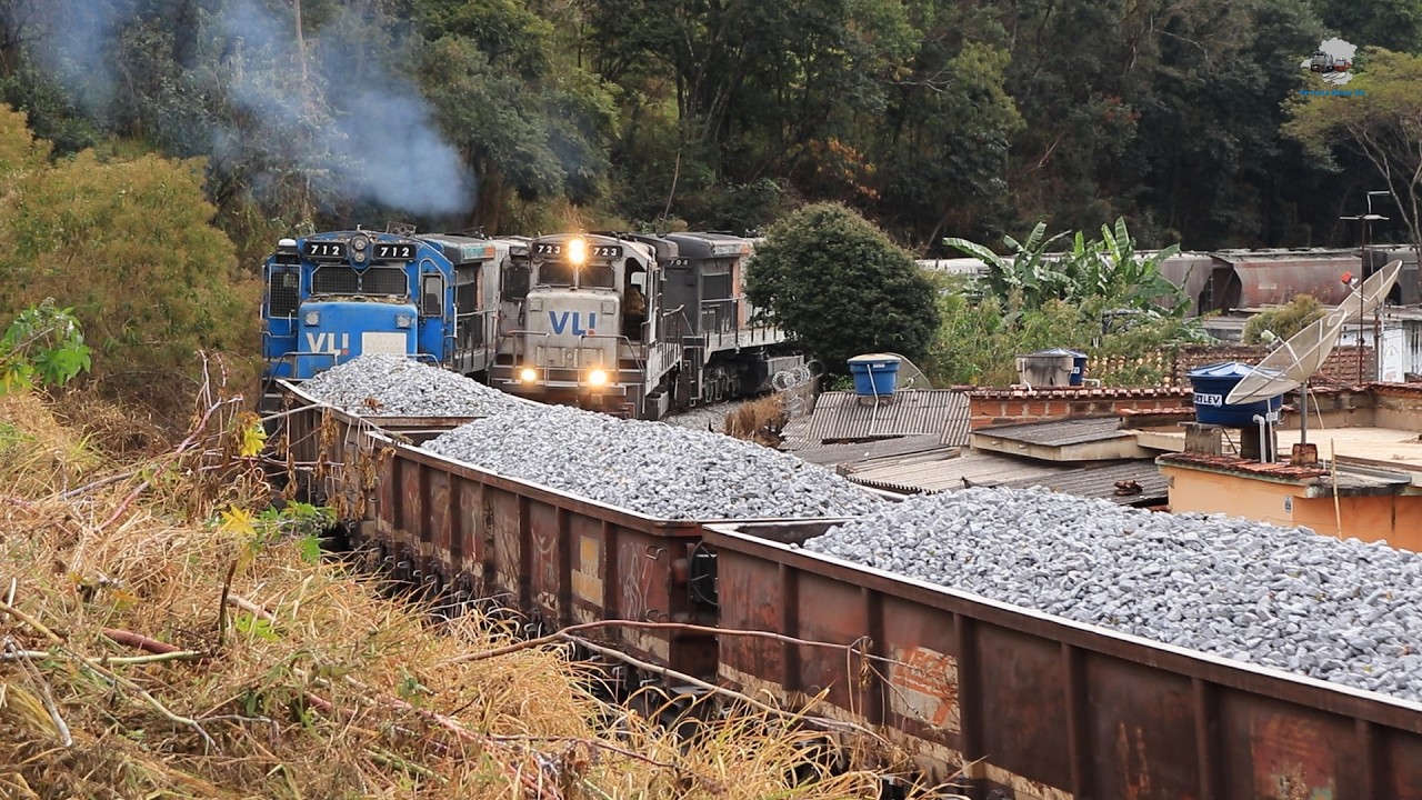 CRUZAMENTO FERROVIÁRIO EM PERDÕES-MG! TREM CARREGADO VS TREM VAZIO NO PÁTIO DA ESTAÇÃO