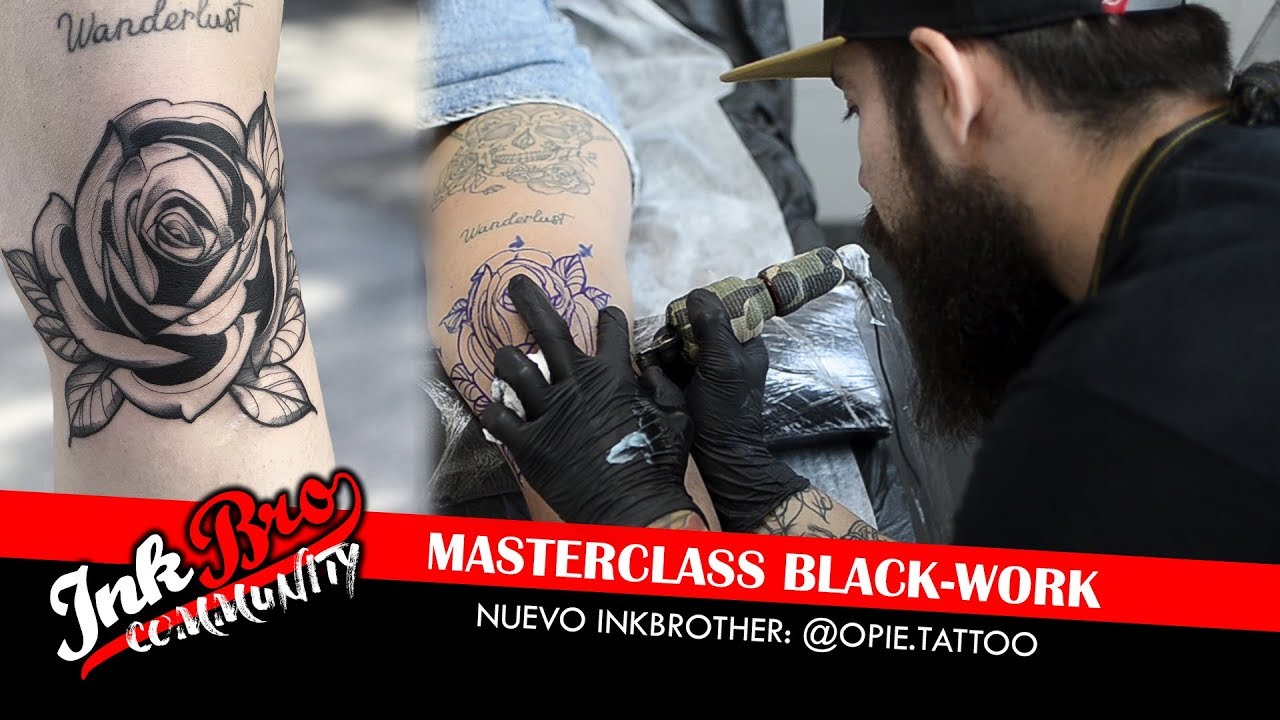 Tutorial InkBro Community | @OPIE.TATTOO (tattoo rosa black work)