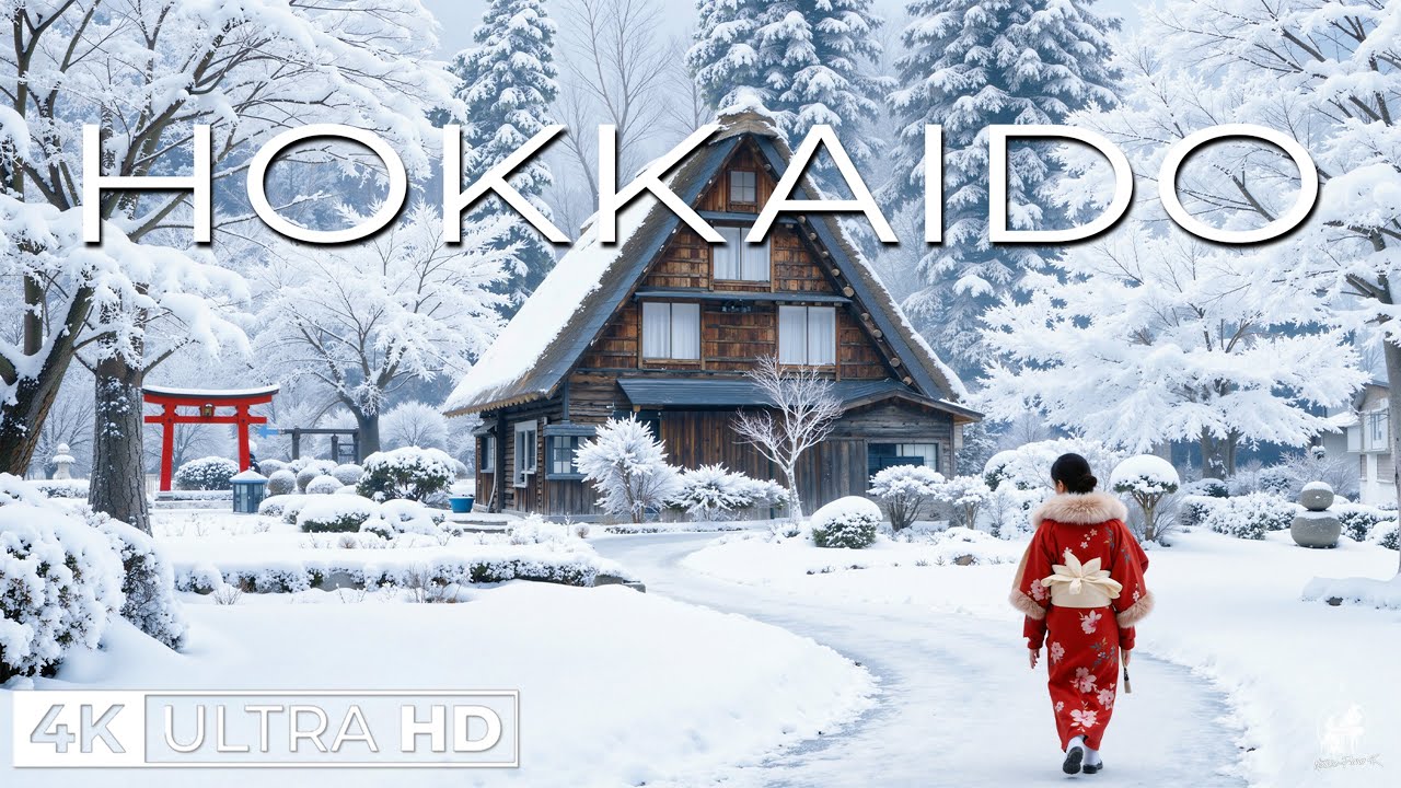 Зима на Хоккайдо 4K ❄️ Снежный рай Японии, огни Саппоро и канал Отару