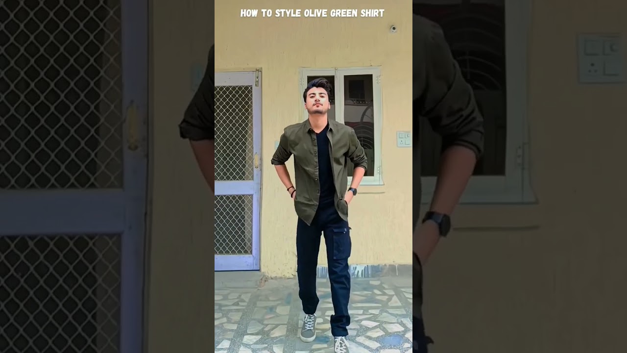HOW TO STYLE OLIVE GREEN SHIRT ❤️🔥🔥 #fashion #grwm #shorts
