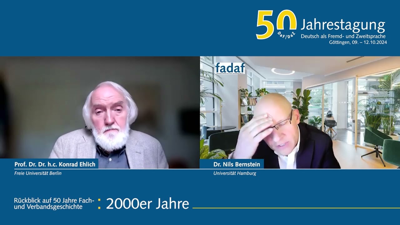 Die 2000er Jahre im Fach DaF/DaZ und im FaDaF. Konrad Ehlich im Gespräch mit Nils Bernstein