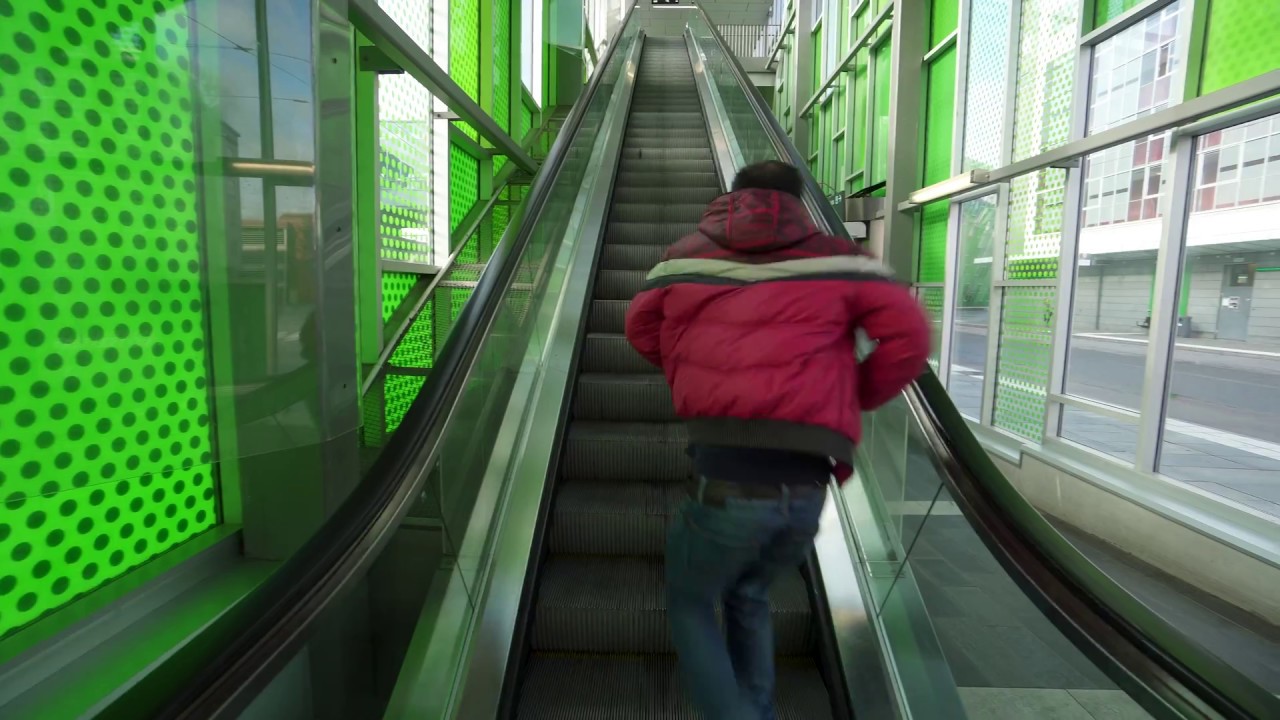 Sweden, Stockholm, Älvsjö train station, 2X escalator, 2X elevator