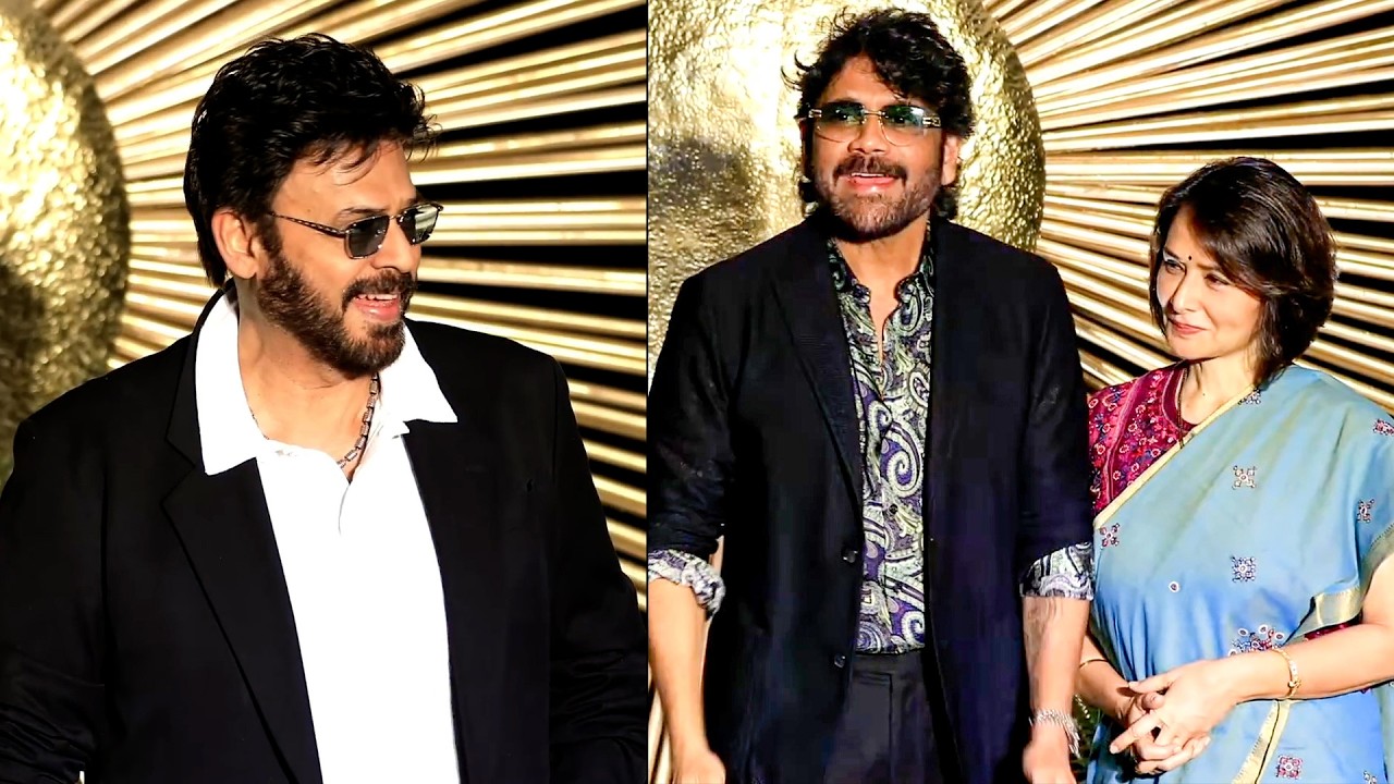 Nagarjuna, Amala And Venkatesh Visuals @ Vijay Deverakonda & Rashmika Mandanna Wedding Reception