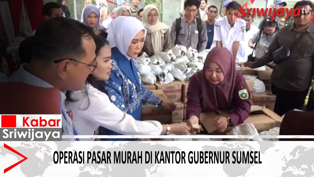 Operasi Pasar Murah di Kantor Gubernur Sumsel, Warga Antusias Beli Bahan Pokok Harga Terjangkau