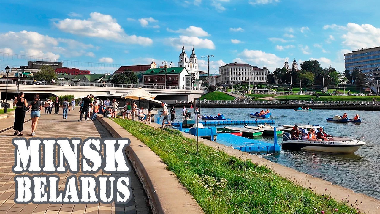 МИНСК 4K | Субботняя прогулка по центру города. Троицкое, Парк Горького, набережная Свислочи.