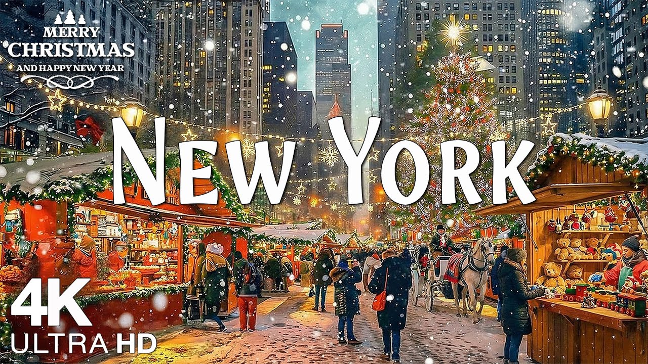 New York Christmas in 4K | NYC From Above: Christmas Lights & Winter Magic #2