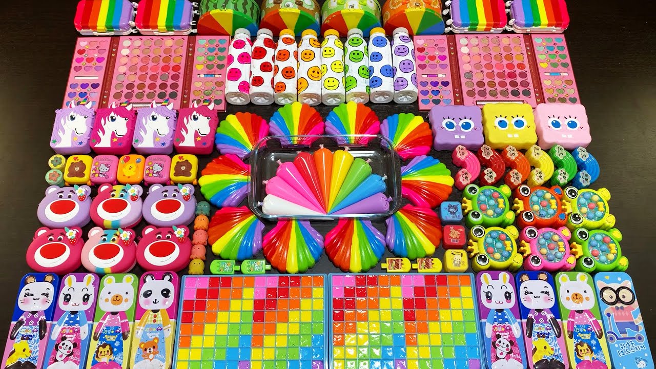 RELAXING WITH CLAY PIPING BAGS VS EYE SHADOW VS GLITTER ! Mixing Random Things Into Slime #5488