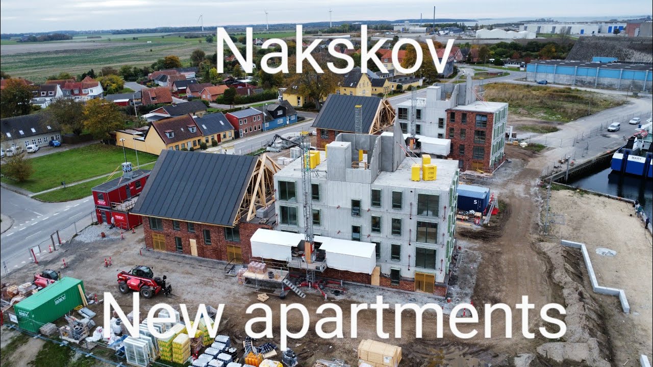 Nakskov Harbour new apartment buildings Oktober 2024. DJI Mini 2 SE. Nakskov havn nye lejligheder.
