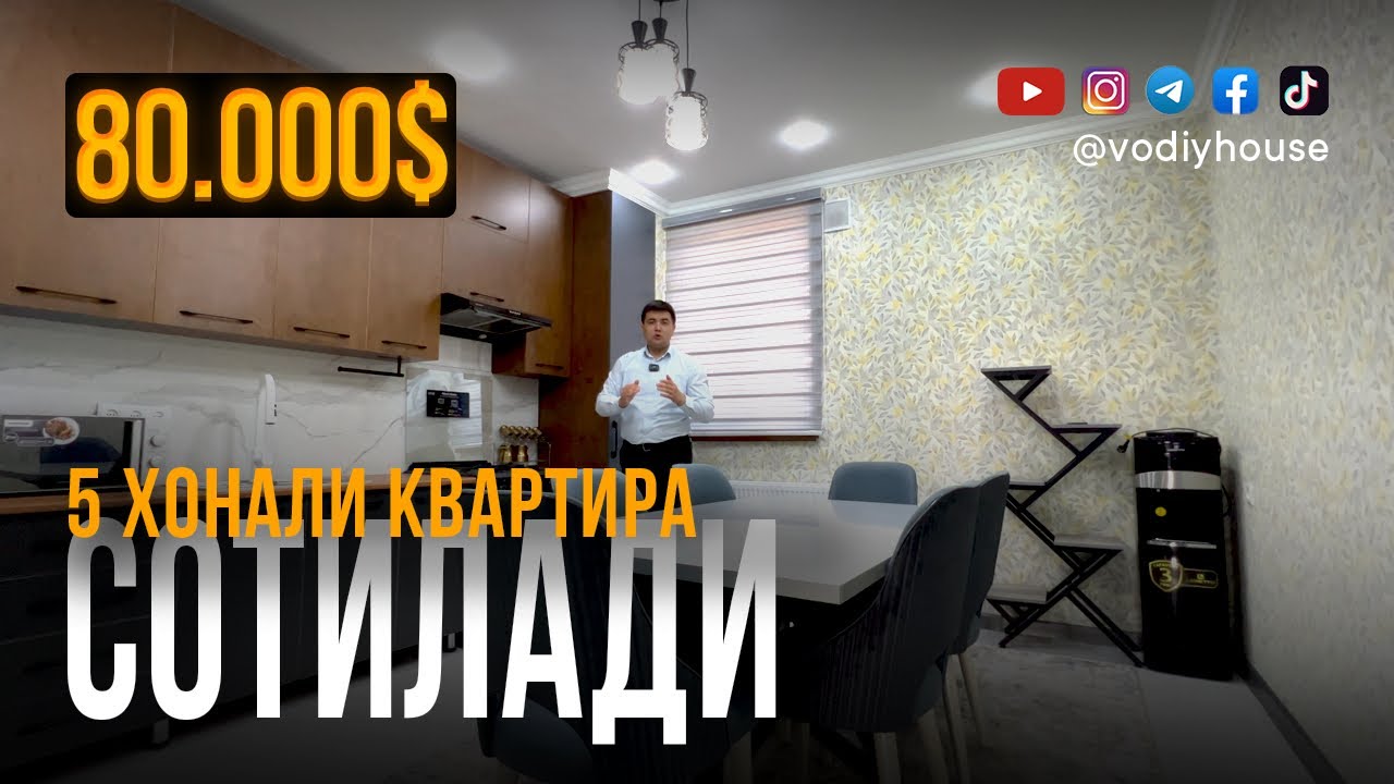 Фарғона шаҳар, Фрунза массивда 5 хонали, 2 таси 1 да квартира сотилади