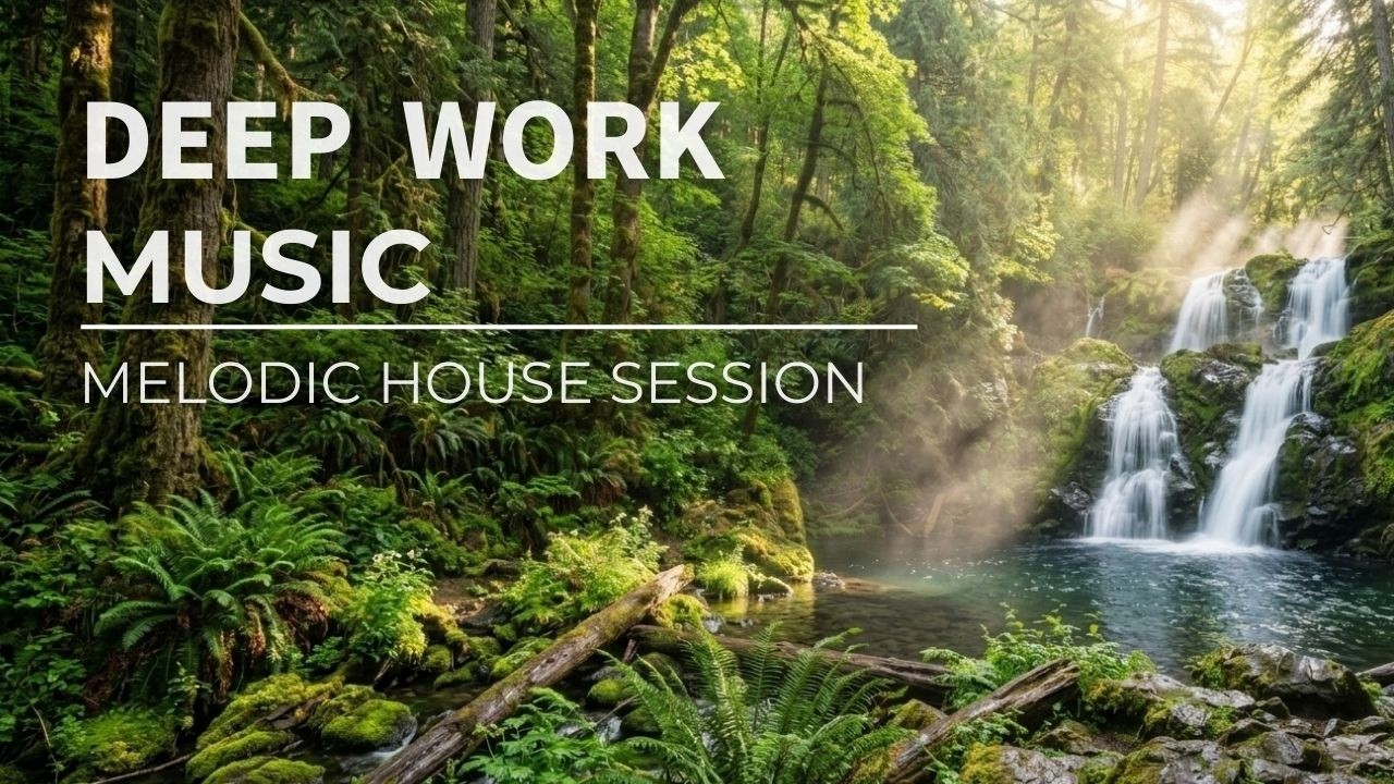 Forest Waterfall Deep House 🌿 Relaxing Chill House Music for Study, Focus & Work