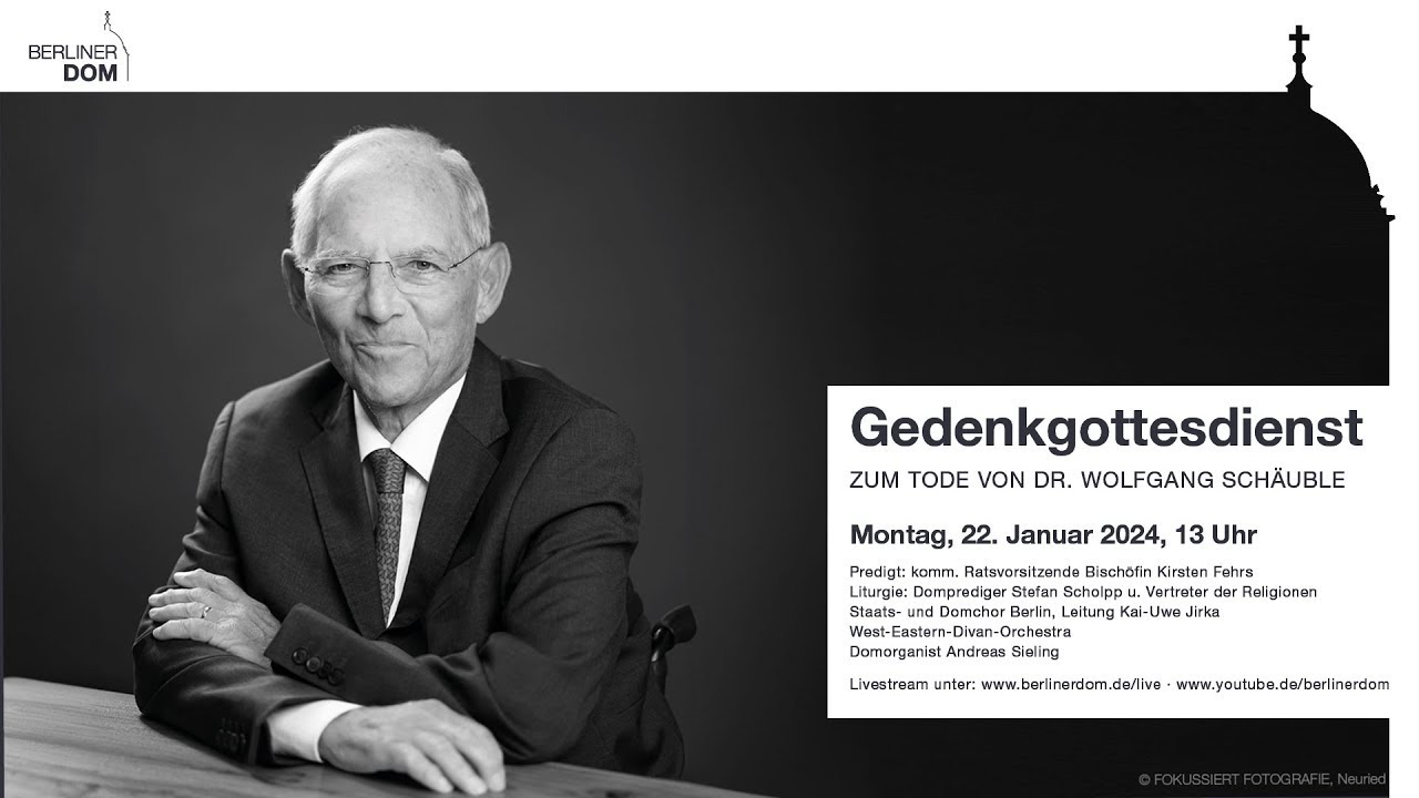 Gedenkgottesdienst zum Tode von Dr. Wolfgang Schäuble
