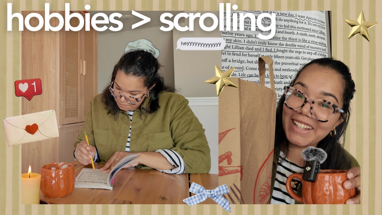 cozy fall vlog 🧸 thrift haul + hobby time! 📖🍂⭐️☕️