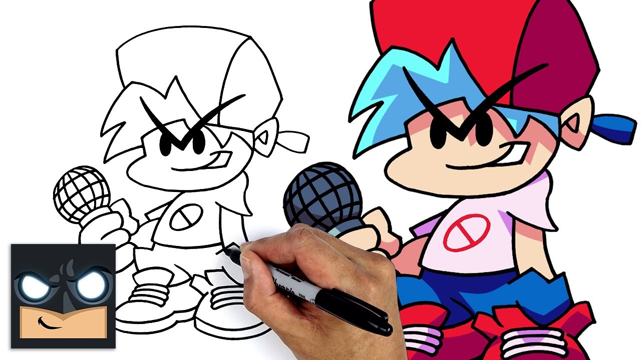 How To Draw Boyfriend | Friday Night Funkin
