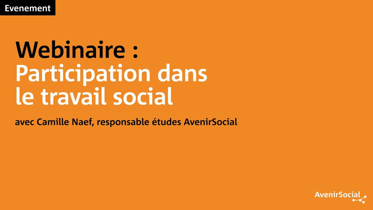Webinaire : Participation dans le travail social