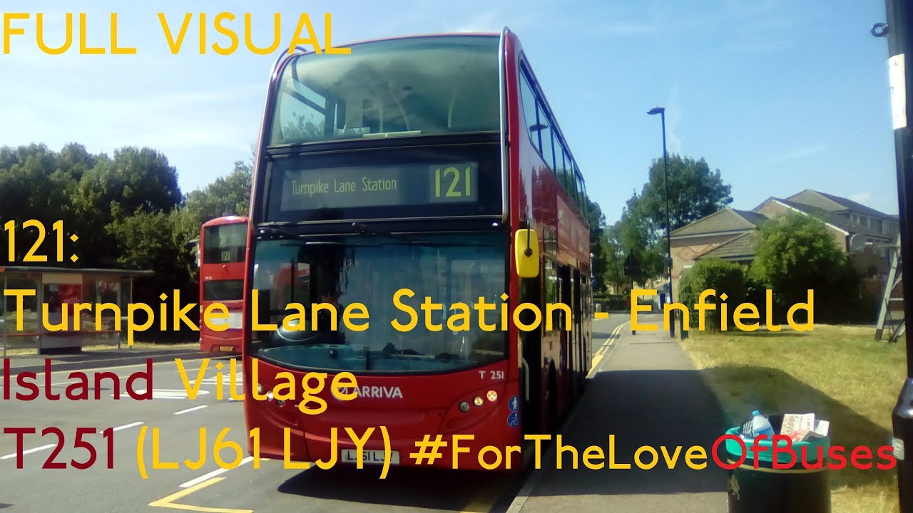 FULL ROUTE VISUAL | London Bus Route 121: Turnpike Lane To Enfield Island Village | T251 (LJ61 LJY)