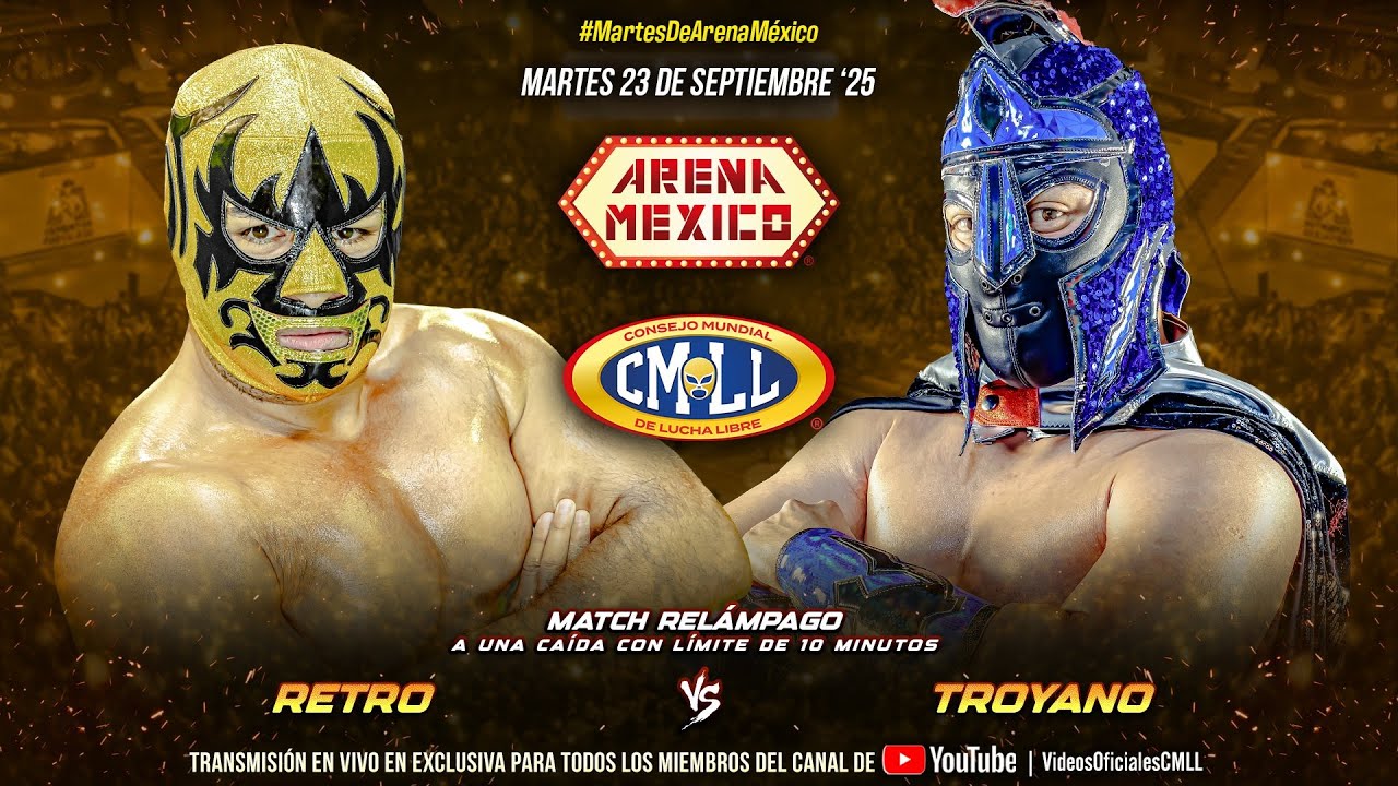 CMLL HIGHLIGHTS  23 DE SEPTIEMBRE 2025 || RETRO VS TROYANO