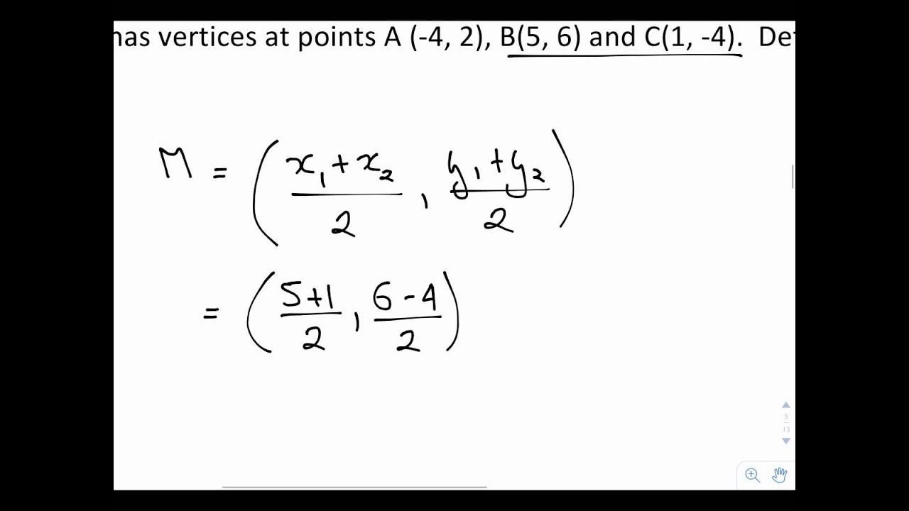 Determining the equation of a median