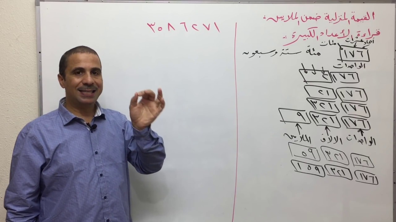 طريقه رائعه لقراءه الأعداد الكبيره(١)الرابع الإبتدائي