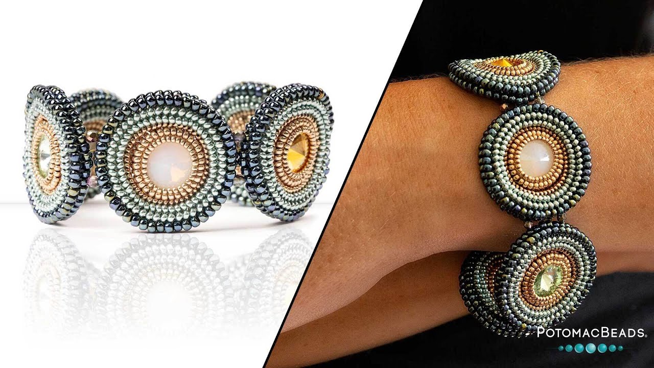 Drama Queen Herringbone Bezel Bracelet - DIY Jewelry Making Tutorial by PotomacBeads