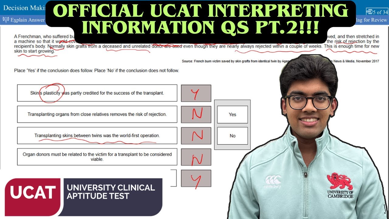 TRICKY OFFICIAL UCAT INTERPRETING INFORMATION QUESTIONS!!! | UCAT DM #9