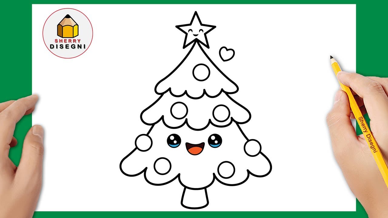 Come disegnare un albero di Natale facile passo dopo passo 🎄 | Disegni di Natale 🎅