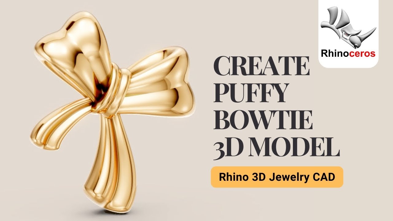 Easy Rhino 3D Trick for a Perfect Puffy Bowtie! Jewelry CAD Tutorial #501