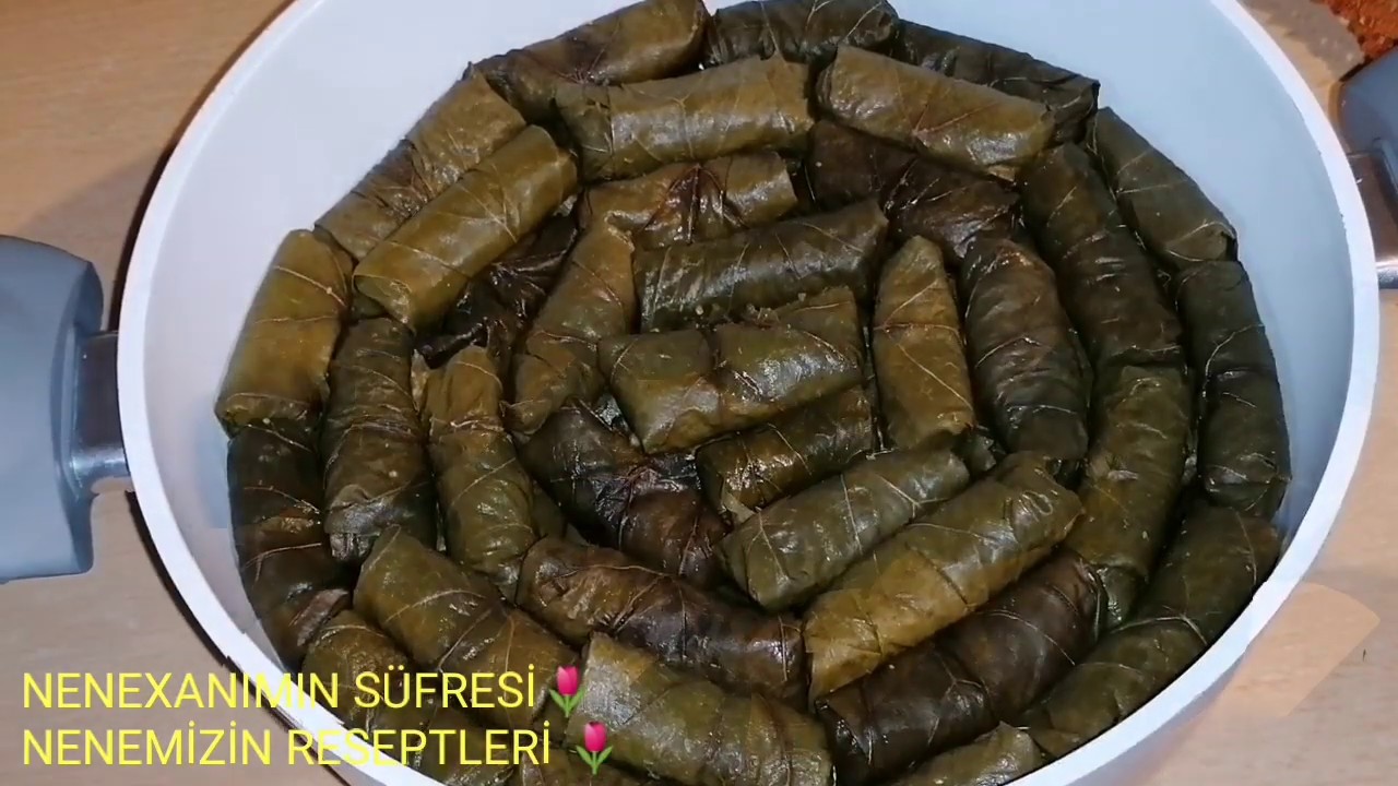ƏTLİ YARPAĞ DOLMASI. &Ccedil;OK LEZZETLİ, ETLİ YAPRAĞ SARMASI. DОЛМА ИЗ ВИНОГРАДНЫХ ЛИСТИКОВ АЗЕРБАЙДЖАН.