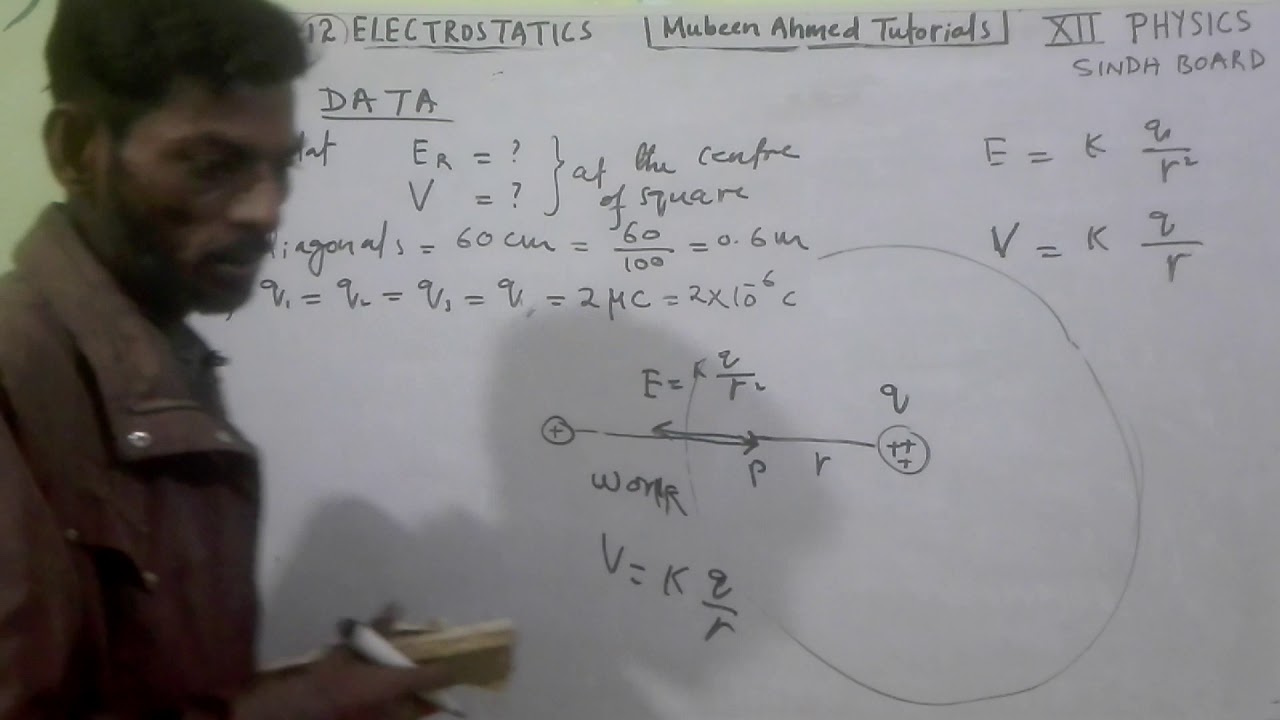 Class 12  Physics   Solved PROBLEM 12.7  BOOK  ( part 1 ) Chapter 12 ELECTROSTATICS SINDH BOARD
