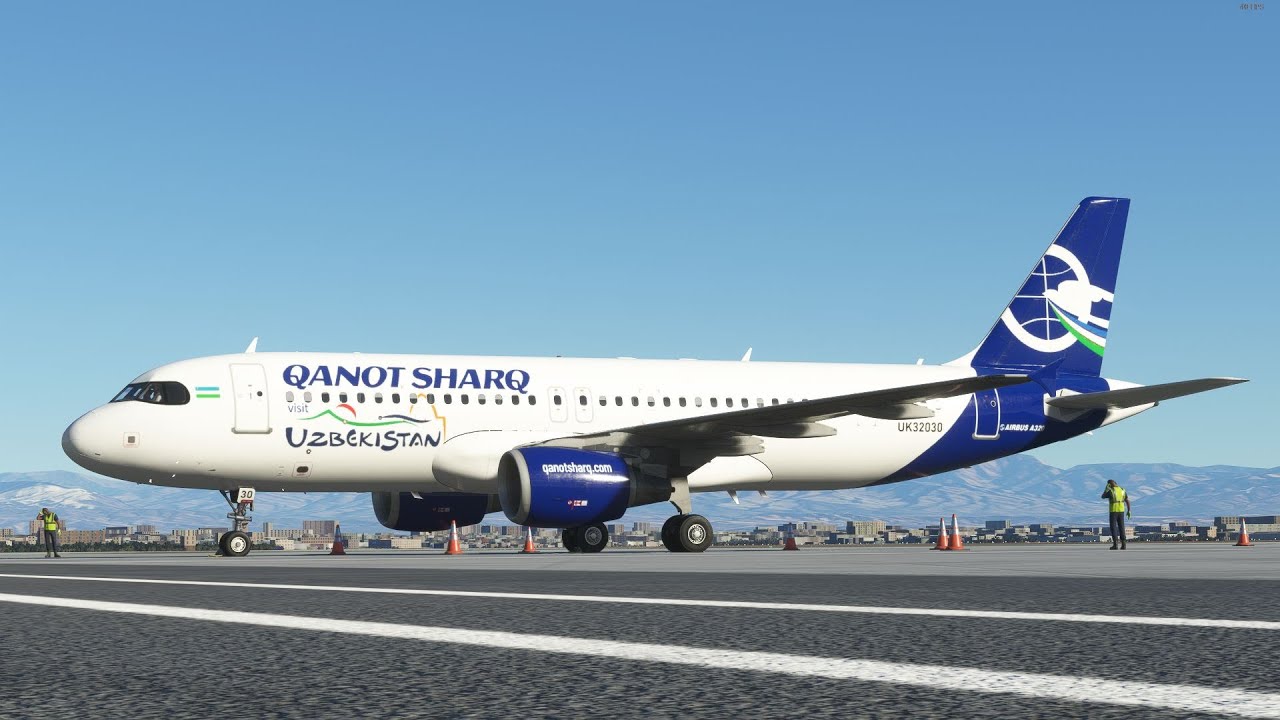 Tashkent - Bukhara ! Airbus A320 Qanot Sharq UK32031 ! Flight Factor A320