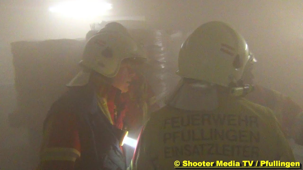 VERRAUCHUNG & ENTRAUCHUNG TIEFGARAGE - [FW Pfullingen + Werkfeuerwehr Bosch RT mit Großlüfter]
