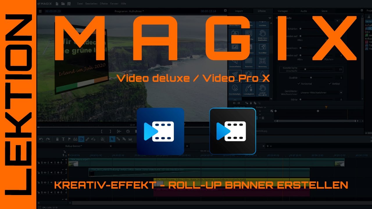 MAGIX Video - Roll-Up-Banner mit Transparenz & Maskierung – Kreativer 3D-Titel-Effekt + PowerPoint
