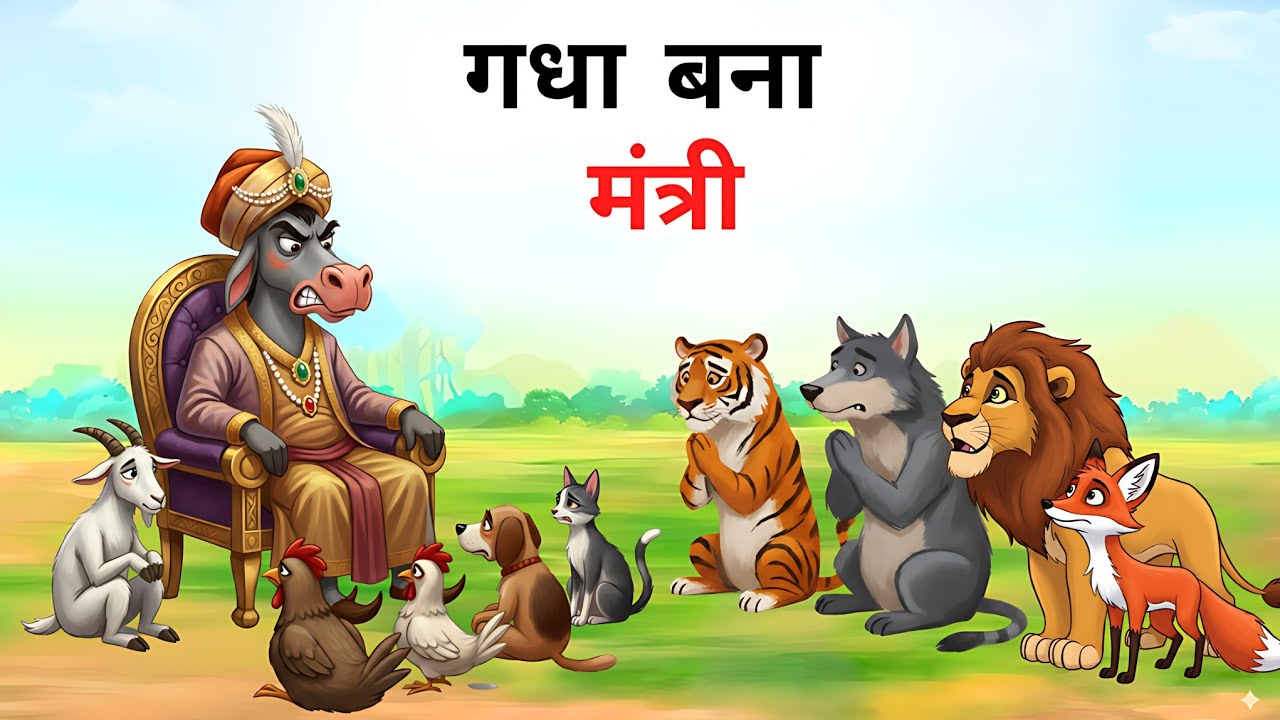 गधा बना मंत्री | gadha aur sher| hindi kahani | kahani | animal story 