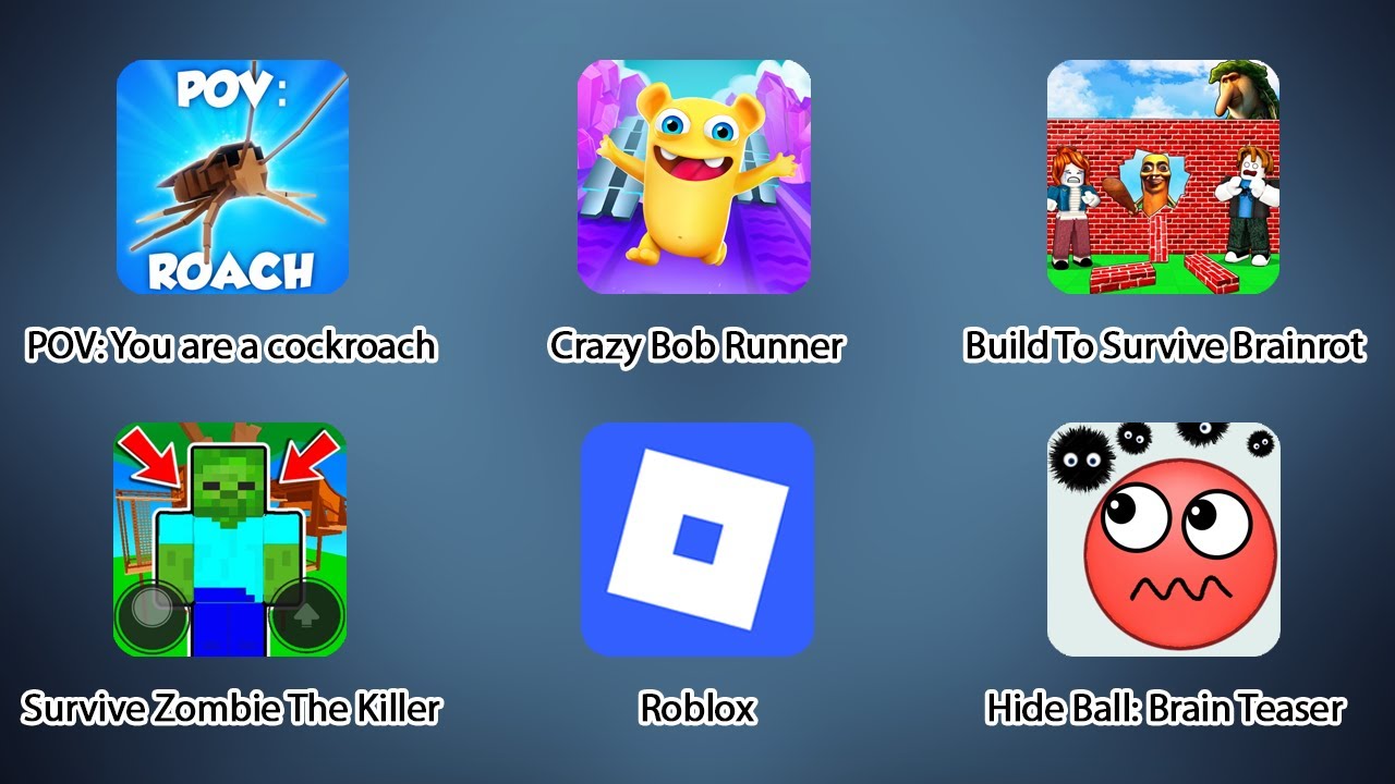 Build To Survive BRAINROT, POV: cockroach, Crazy Bob Runner, Hide Ball, Survive Zombie The Killer