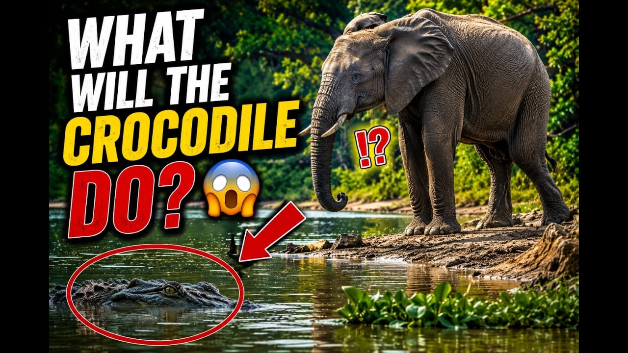 Elephant vs Crocodile | The Tense Riverbank Encounter You Won't Believe! 🐊