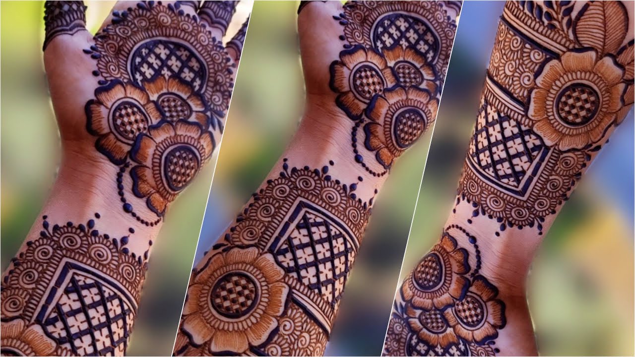 Stylish front hand mehendi designs | easy arabic henna mehendi |round square mehandi designs