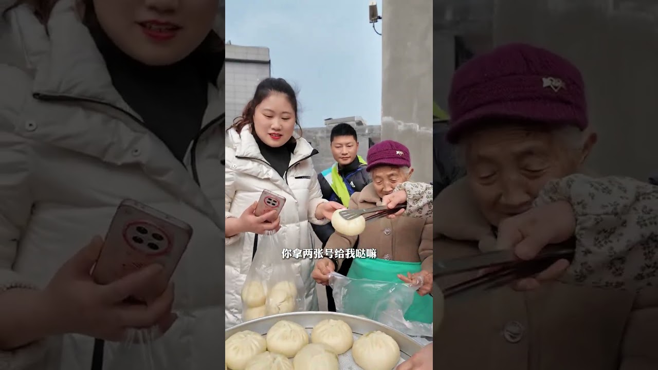 The villagers who sell steamed buns in the village are really enthusiastic.#My country lif