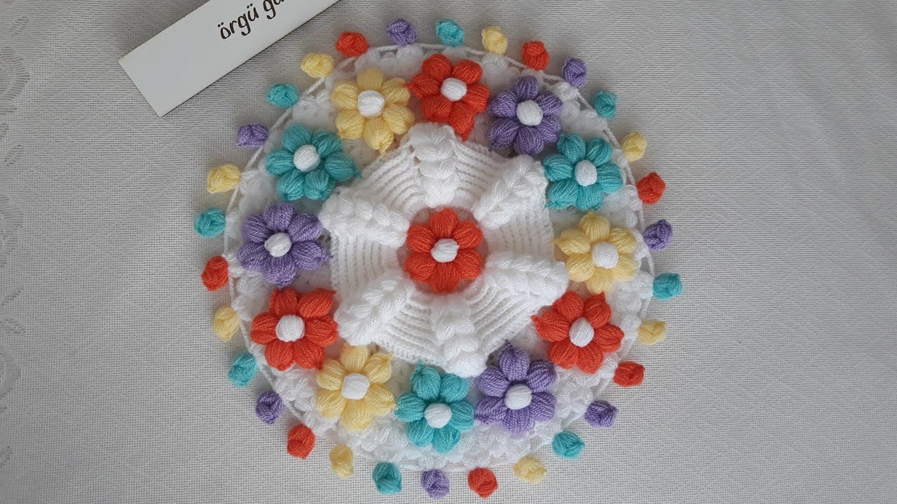 Puf çiçekli lif modeli