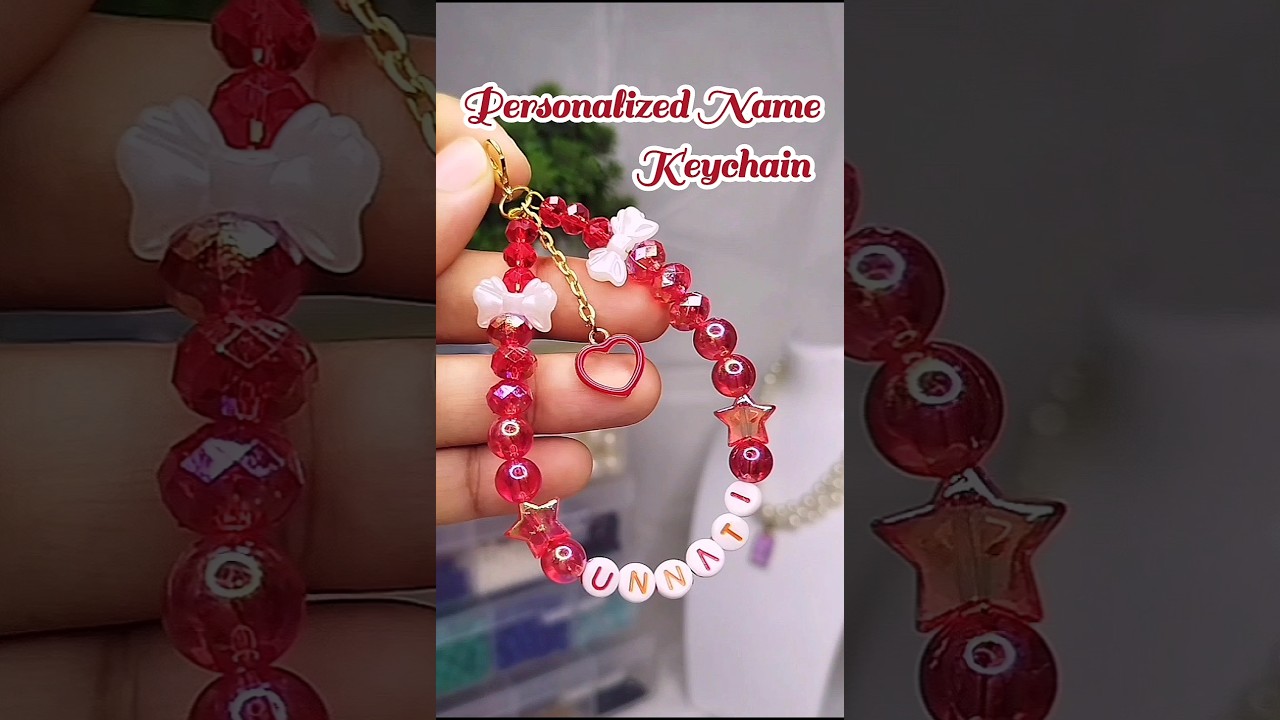 DIY Beaded Name Keychain 🔑✨ | Easy Personalized Keychain
