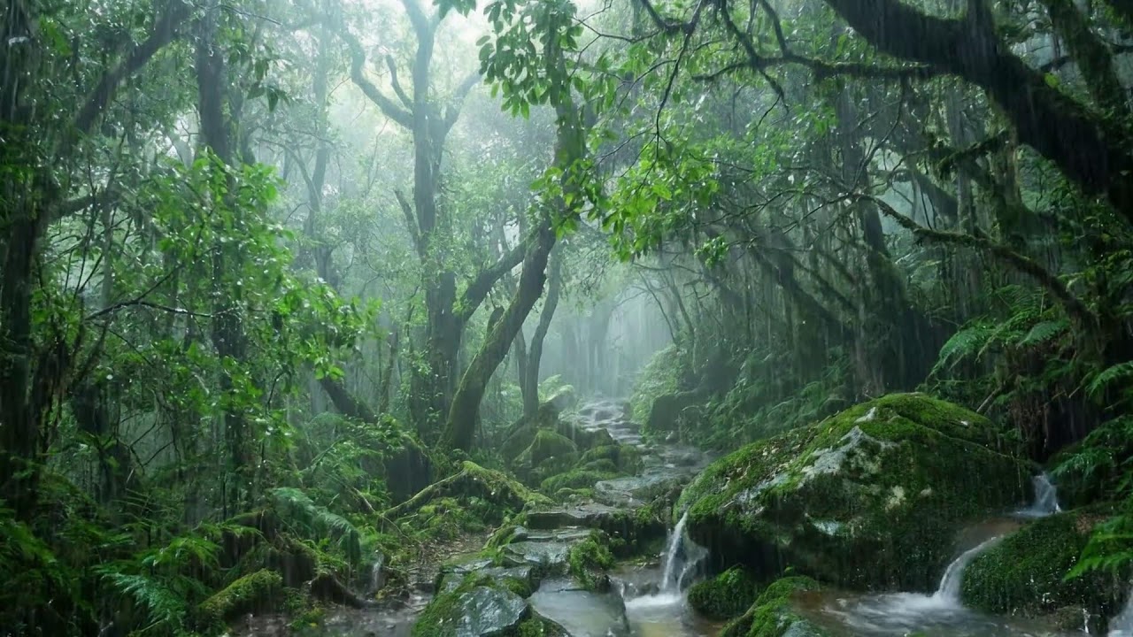 Relaxing Sleep Music with Rain in a Warm Bedroom, Soft Piano for Stress Relief and Gentle Healing